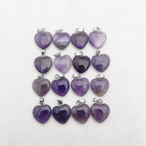 Amethysts Stone Heart Pendant Necklace for Jewelry Making 16MM