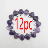 Amethysts Stone Heart Pendant Necklace for Jewelry Making 16MM