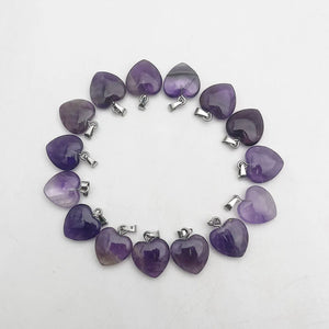 Amethysts Stone Heart Pendant Necklace for Jewelry Making 16MM