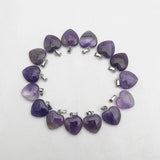 Amethysts Stone Heart Pendant Necklace for Jewelry Making 16MM
