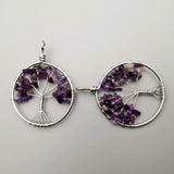 Amethyst Tree of Life Pendant 12pcs Chakra Reiki Healing Stone Necklace Jewelry