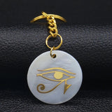Horus Eye Stainless Steel Keyring for Women K77679S07