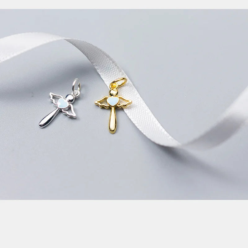 Angel Wand Silver Charms 925 Sterling Silver Pendants