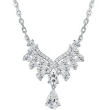 Angel Wings Crystal Zircon Diamonds Pendant Necklaces Silver Choker