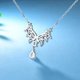 Angel Wings Crystal Zircon Diamonds Pendant Necklaces Silver Choker