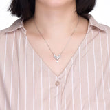 Angel Wings Crystal Zircon Diamonds Pendant Necklaces Silver Choker