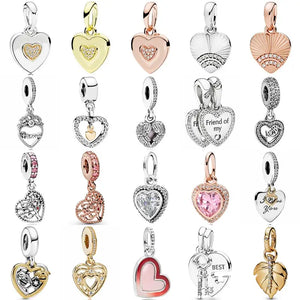 Angel Wings Locket & Bees Pendant 925 Silver Charms for Bracelet DIY Jewelry