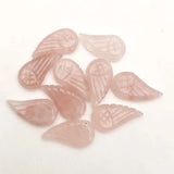 Rose Quartz Angel Wing Charms Necklace Pendant for Jewelry Making