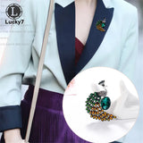Peacock Brooch Retro Alloy Rhinestone Creative Pins Clothing Accessory