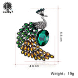Peacock Brooch Retro Alloy Rhinestone Creative Pins Clothing Accessory