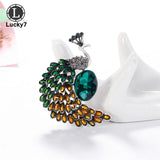 Peacock Brooch Retro Alloy Rhinestone Creative Pins Clothing Accessory