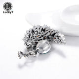 Peacock Brooch Retro Alloy Rhinestone Creative Pins Clothing Accessory