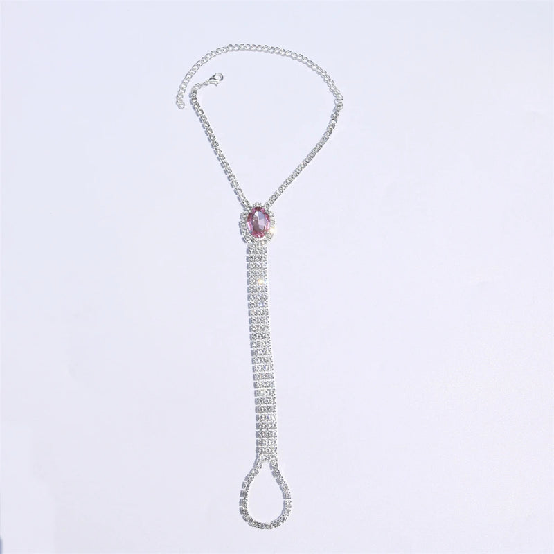 Summer Beach Rhinestone Ankle Chain Crystal Claw Jewelry