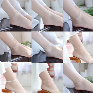 Anklet Silver Foot Jewelry Adjustable Length