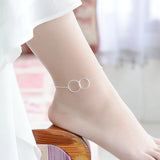 Anklet Silver Foot Jewelry Adjustable Length