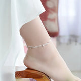 Anklet Silver Foot Jewelry Adjustable Length