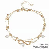 Personality Metal Round Bead Figure 8 Anklet for Women