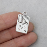 Antique Silver Flower Quilt Charms 50pcs 12*22mm AAC1420
