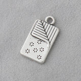Antique Silver Flower Quilt Charms 50pcs 12*22mm AAC1420