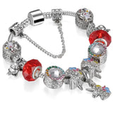 Antique Silver Plated Heart Charm Bracelet for Women