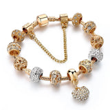 Antique Silver Plated Heart Charm Bracelet for Women