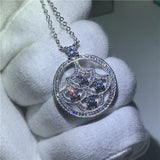 Big Tree Pendant 925 Silver Zircon Necklace Bridal Jewelry
