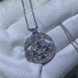 Big Tree Pendant 925 Silver Zircon Necklace Bridal Jewelry