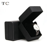 Portable Artificial Leather Watch Box with Pillow Package Case