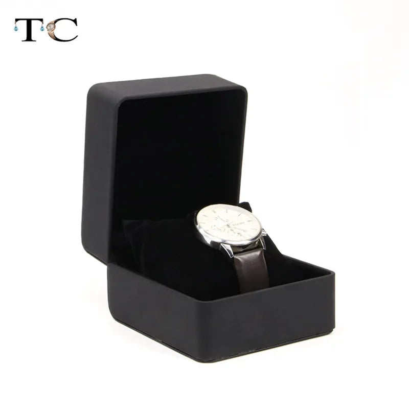 Portable Artificial Leather Watch Box with Pillow Package Case
