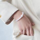 Adjustable Stainless Steel Bracelet with Artificial Pearl for Woman Gift