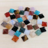 Natural Stone Beads 50pcs 8 12 14MM Pyramid Cabochons for Jewelry Making