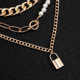 Punk Cuban Link Chain Choker Toggle Clasp Necklace