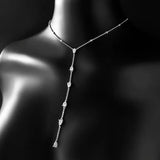 Austrial Crystal Tassel Pendants Necklace Diamond Neck Chain Zk40