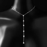 Austrial Crystal Tassel Pendants Necklace Diamond Neck Chain Zk40