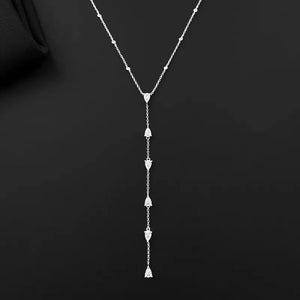 Austrial Crystal Tassel Pendants Necklace Diamond Neck Chain Zk40