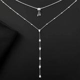 Austrial Crystal Tassel Pendants Necklace Diamond Neck Chain Zk40