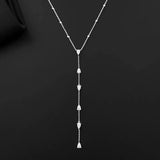 Austrial Crystal Tassel Pendants Necklace Diamond Neck Chain Zk40