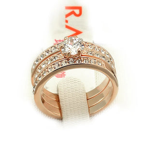 Austrian Crystal Couple Rings 3pcs Sets Gift for Female