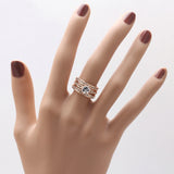 Austrian Crystal Couple Rings 3pcs Sets Gift for Female