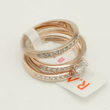 Austrian Crystal Couple Rings 3pcs Sets Gift for Female