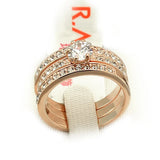 Austrian Crystal Couple Rings 3pcs Sets Gift for Female