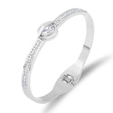 Crystal CZ Bracelets for Women Titanium Steel Cuff European Jewelry