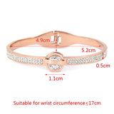 Crystal CZ Bracelets for Women Titanium Steel Cuff European Jewelry