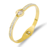 Crystal CZ Bracelets for Women Titanium Steel Cuff European Jewelry