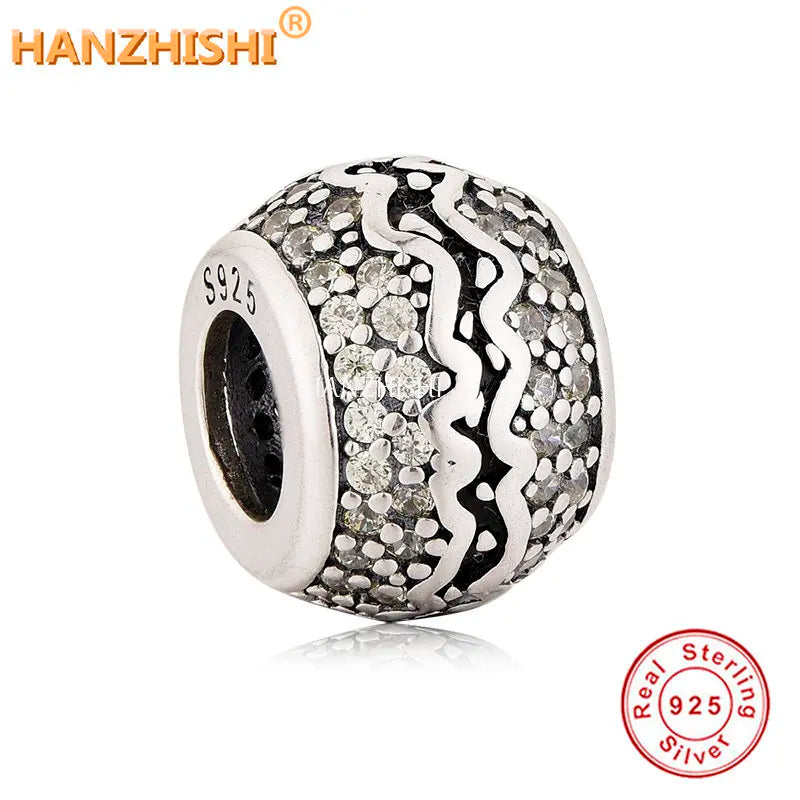 925 Silver Yellow Zircon Charm Bead for Bracelet Necklace