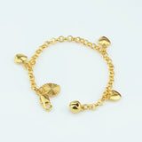 Heart Jingle Bell Charm Bracelet for Baby Kids Women
