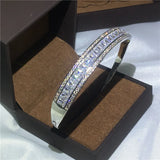 Bangle with T Shape Cubic Zirconia Stone Bracelet