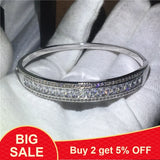 Bangle with T Shape Cubic Zirconia Stone Bracelet