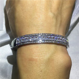 Bangle with T Shape Cubic Zirconia Stone Bracelet