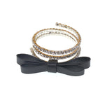 Silver Spiral Crystal Bangle Bracelet Bridal Jewelry for Women